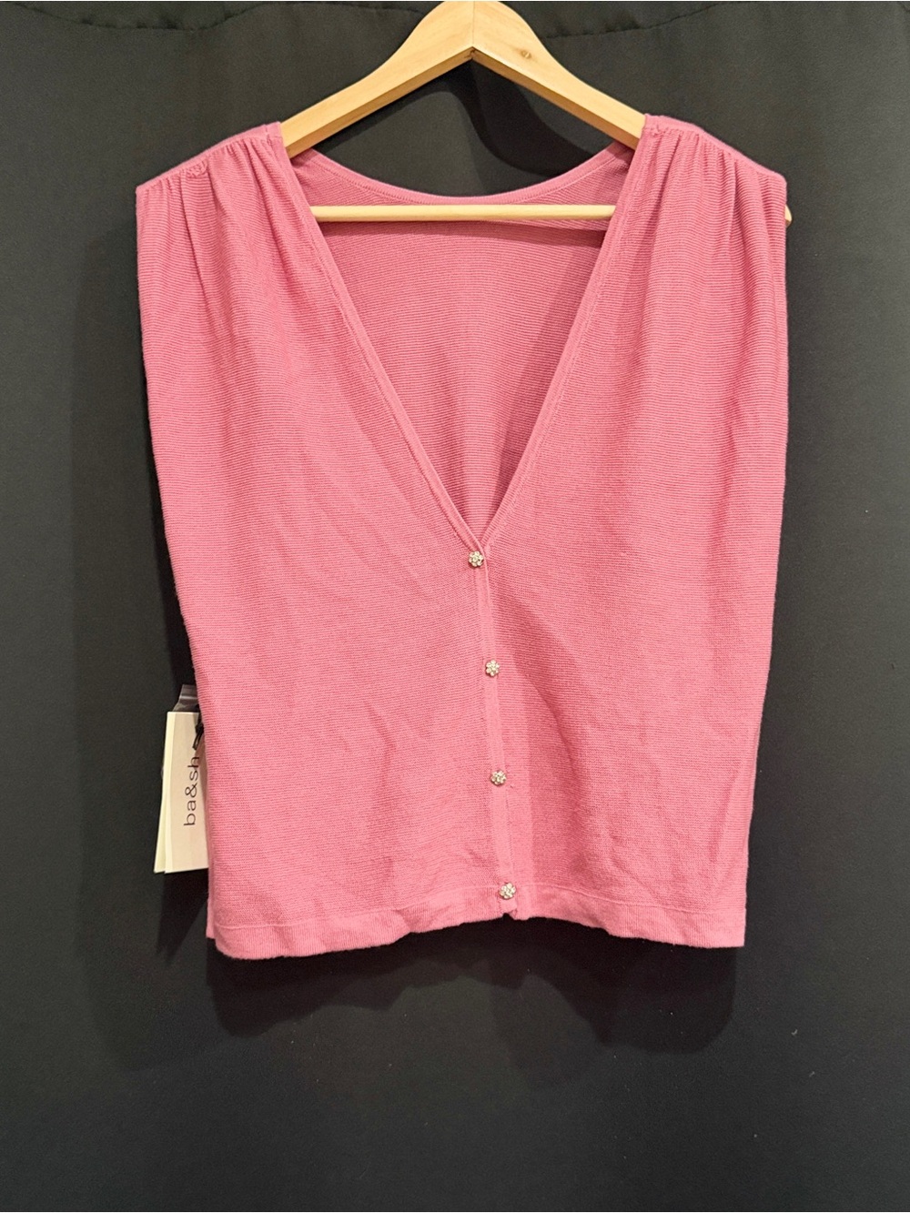 ba&sh Dusty Pink women’s M V-Neck Coquette Ballet Lux Button-Front Camisole